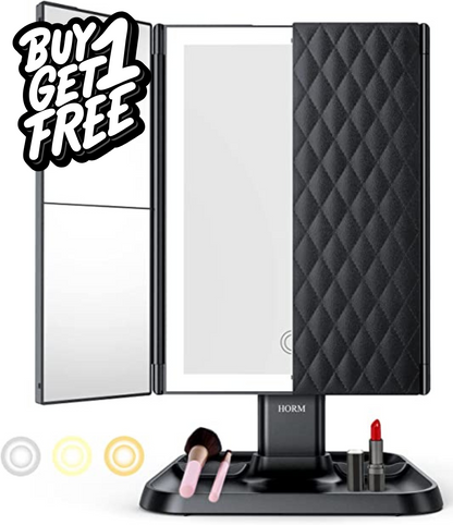 Trifold LED Makeup Mirror