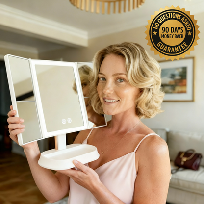 Trifold LED Makeup Mirror